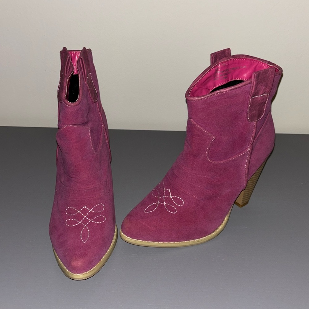 Pink cowboy style boots